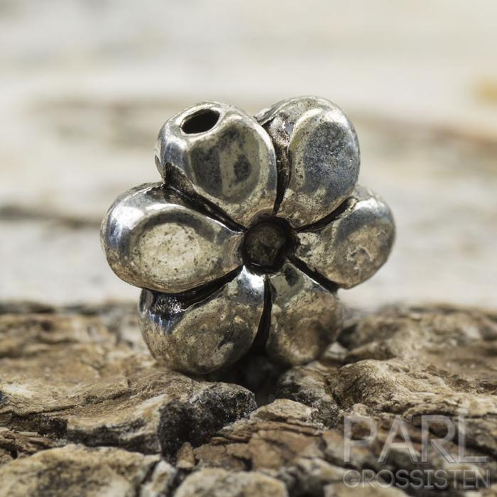 Mellandel Blomma 9x4 mm, Antiksilver (5st)