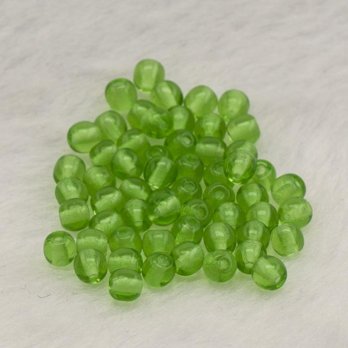 Glaspärla rund 4 mm, Grön (60st)