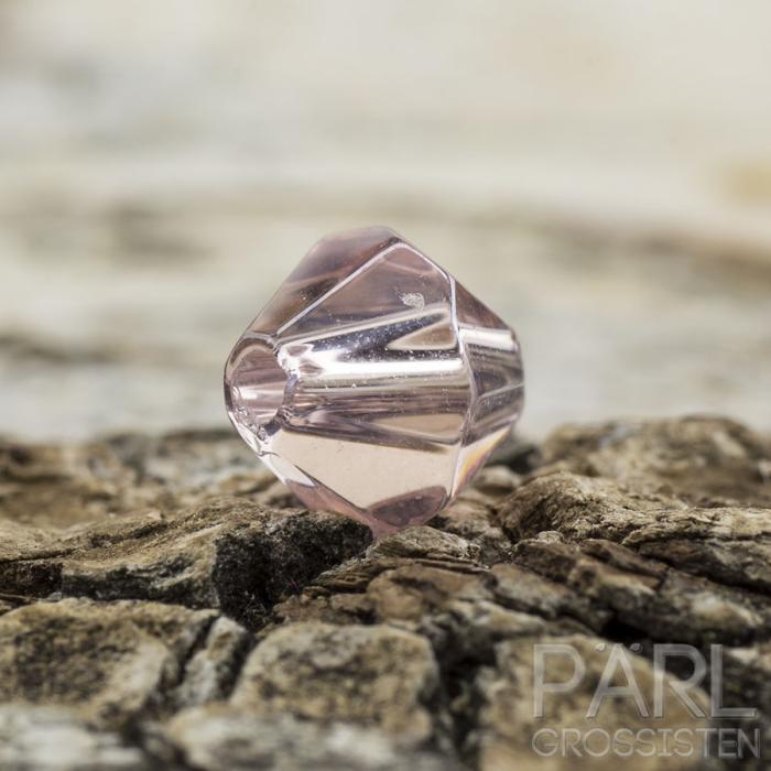 Glaspärla bicone 6 mm, Ljusrosa (20st)