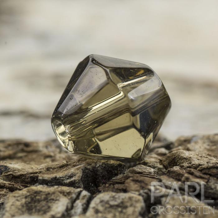 Glaspärla bicone 8 mm, Rökfärgad (10st)