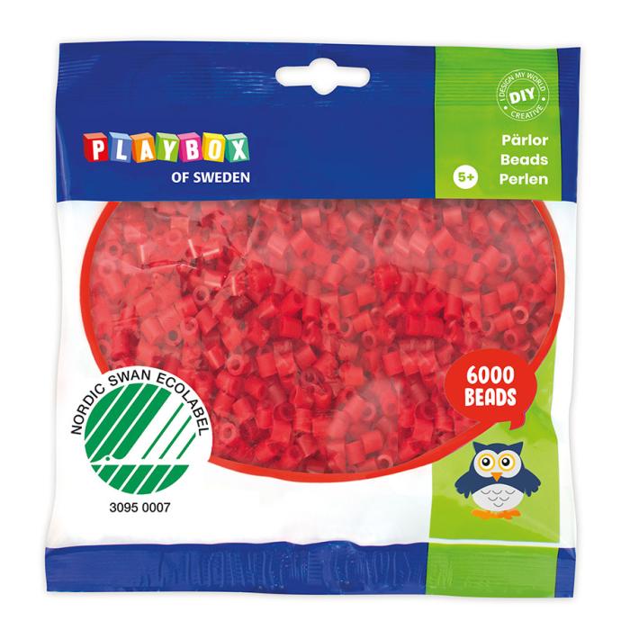 Rörpärlor midi 5 mm, Röd (6000 st)