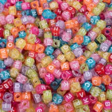 Bokstavspärlor & siffror 6 mm, Färgmix (1000 st)