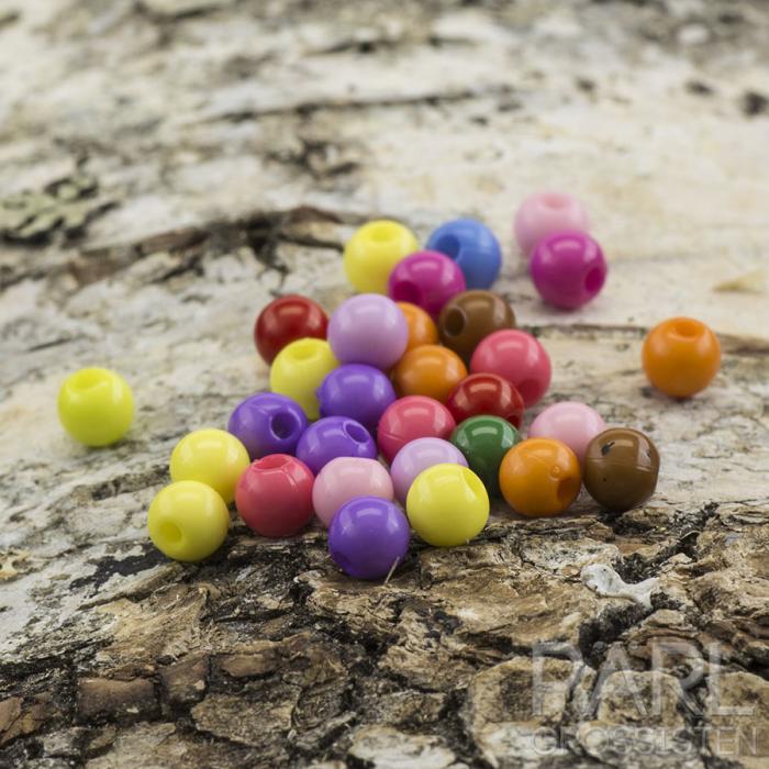 Rund akrylpärla 4 mm, Färgmix (100st)