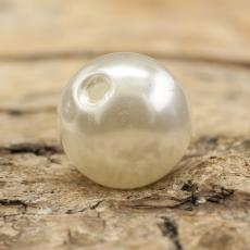 Rund Akrylpärla 8 mm, Äggskal (30st)