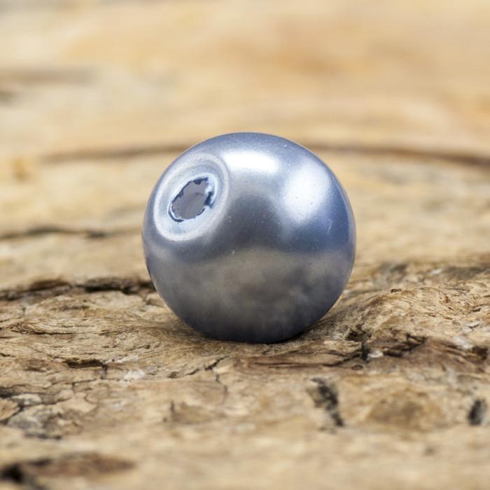 Vaxad glaspärla 8 mm, Himmelsblå (20st)