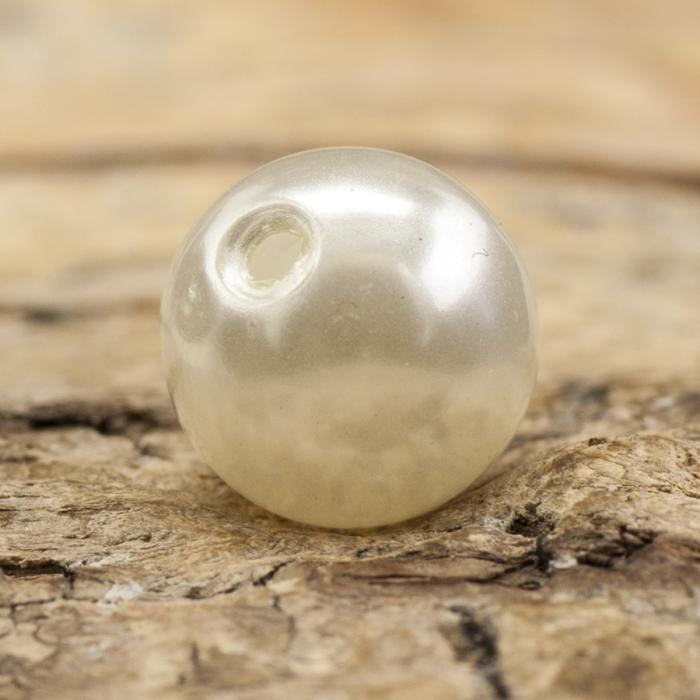 Rund Akrylpärla 8 mm, Äggskal (30st)