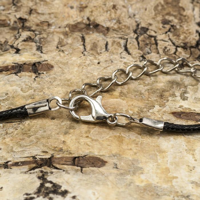 Halsband läderimitation 44 cm, Svart (st)