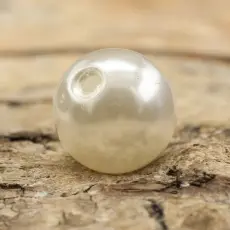 Rund Akrylpärla 8 mm, Äggskal (30st)