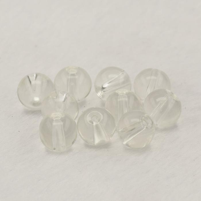Glaspärla 10 mm, Klar (10 st)