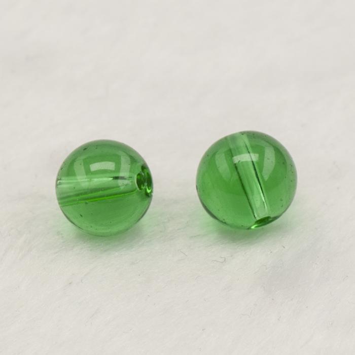 Glaspärla 10 mm, Grön (10 st)