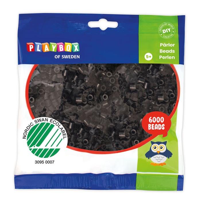 Rörpärlor midi 5 mm, Svart (6000 st)