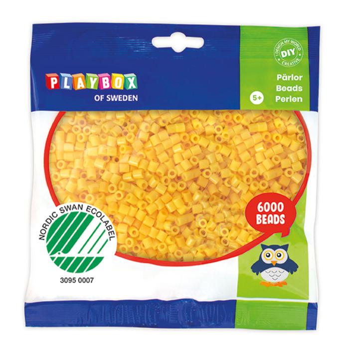 Rörpärlor midi 5 mm, Gul (6000 st)