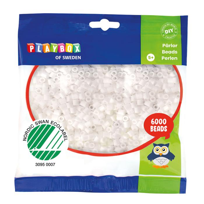 Rörpärlor midi 5 mm, Vit (6000 st)