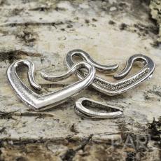 Haklås Hjärta 21x15 mm, Antiksilver (5st)