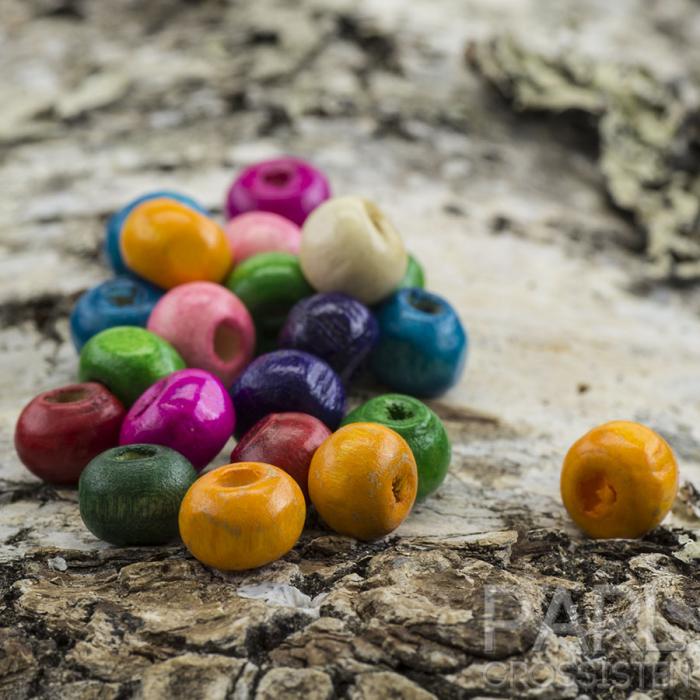 Träpärla 6x5 mm, Färgmix (10g)