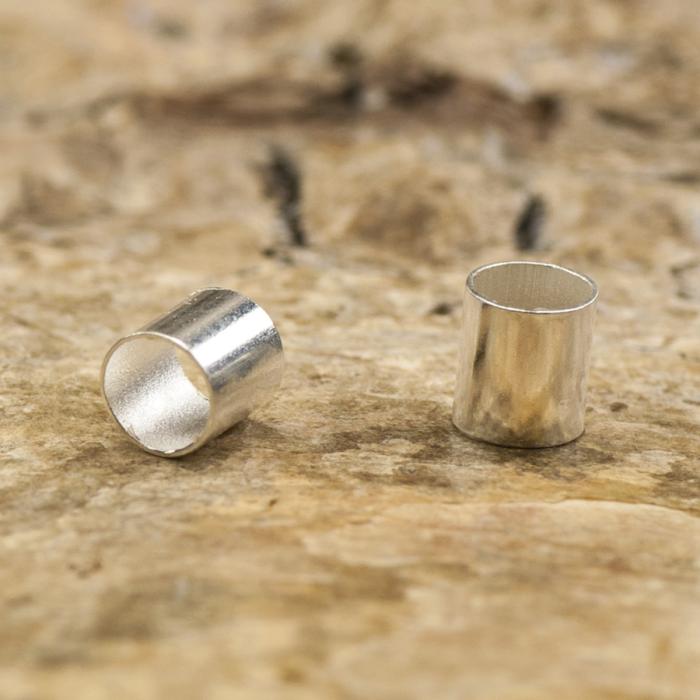 Klämpärla avlång 3x3 mm, Silverfärg (ca 100st)