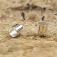 Klämpärla avlång 3x3 mm, Silverfärg (ca 100st)