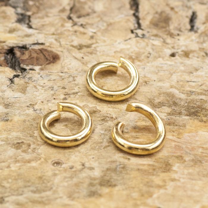 Ring öppningsbar i Rostfritt stål Guldpläterad 24K 5 mm (15st)