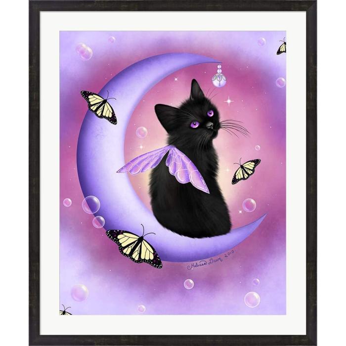 Diamond Painting Canvas 22 x 32 cm, Katten i månen