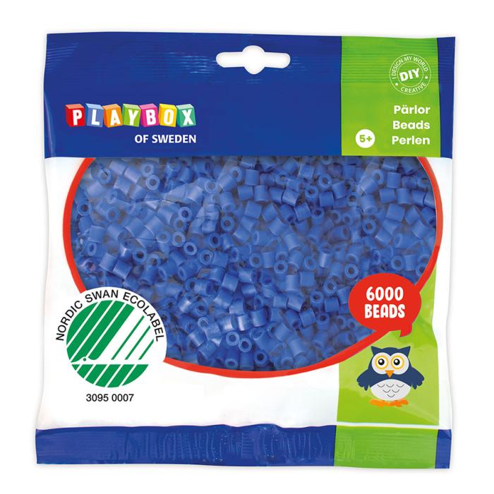 Rörpärlor midi 5 mm, Blå (6000 st)