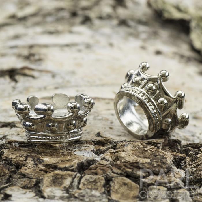 Pärlhållare Krona 12x7 mm, Platinafärg (st)