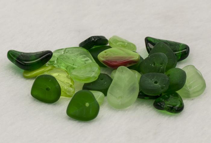 Glaspärlor Lövmix Skog, Grönbrunmix (10g)