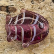 Handgjord Glaspärla Fisk 17x19 mm, Rosa (st)