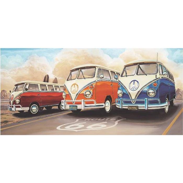 Diamond Painting Canvas 100 x 50 cm, Folkabussar