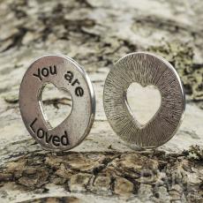 Budskapsring You are loved 24 mm, Antiksilver (st)