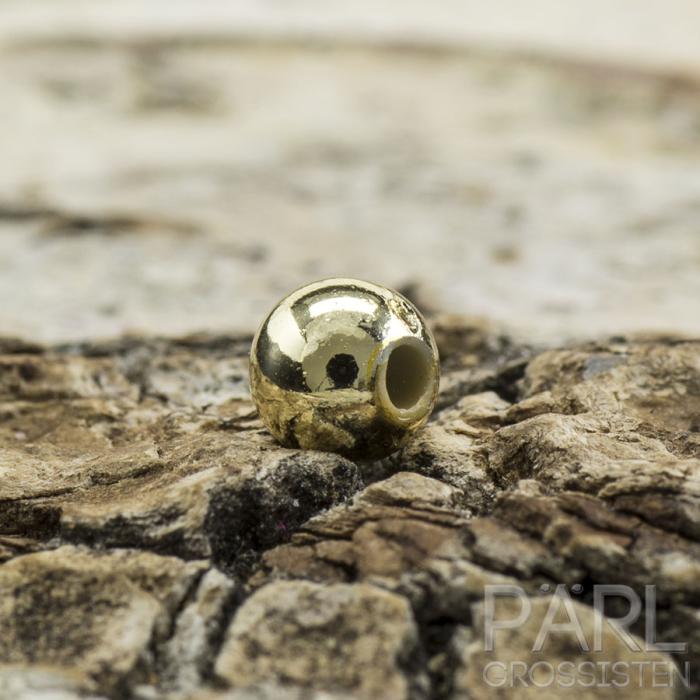 Rund akrylpärla 4 mm, Guldfärg (100st)