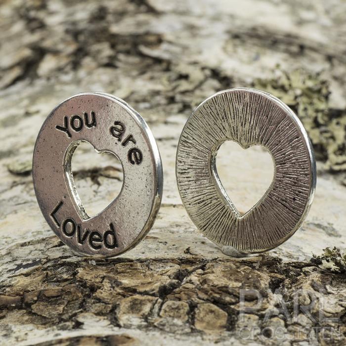 Budskapsring You are loved 24 mm, Antiksilver (st)