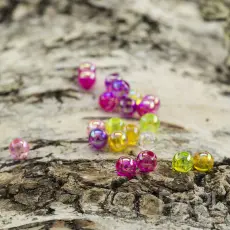 Rund akrylpärla 4 mm, Transparent mix (100st)