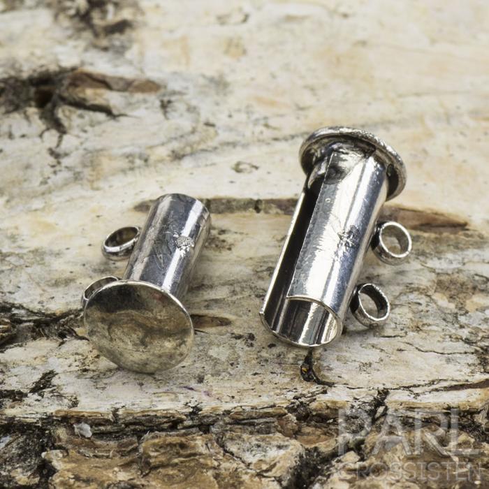 Istickslås 2-rader 15x10 mm, Antiksilver (st)
