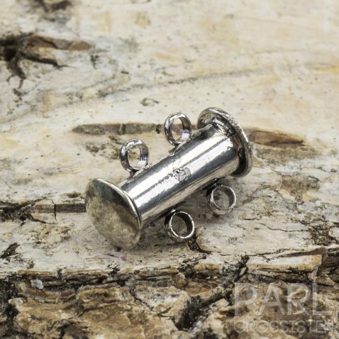 Istickslås 2-rader 15x10 mm, Antiksilver (st)