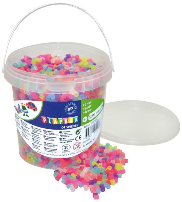Rörpärlor midi 5 mm, Glittermix (5000 st)