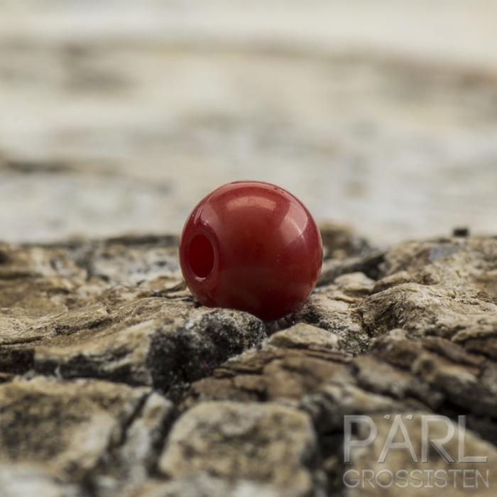 Rund akrylpärla 4 mm, Röd (100st)