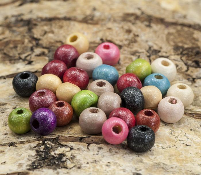Träpärla 5x7 mm, Pastellmix (50st)
