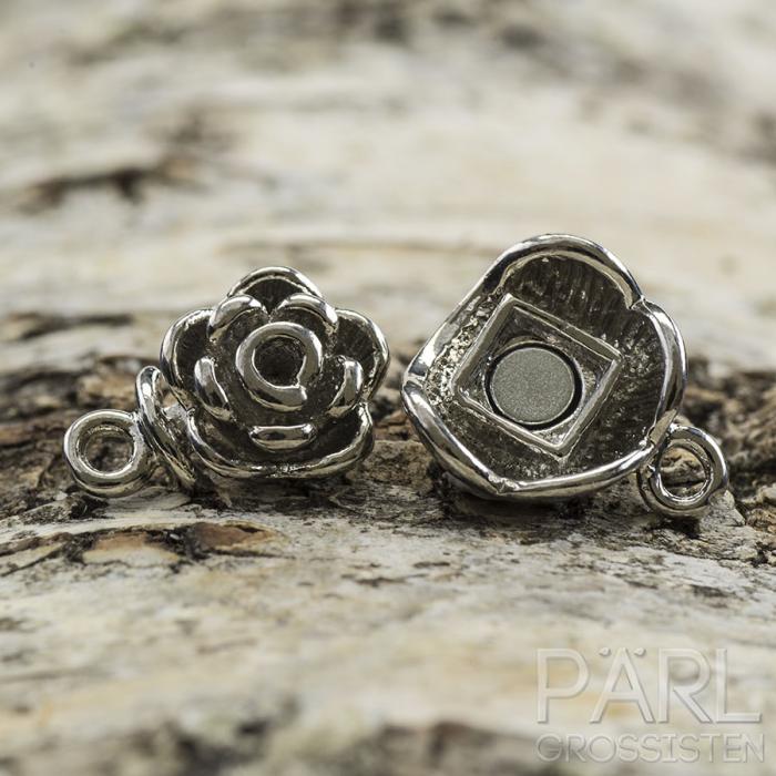 Magnetlås Blomma 20x13 mm, Platinafärg (st)