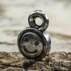 Akrylberlock Smile 13x9 mm, Antiksilver (30st)