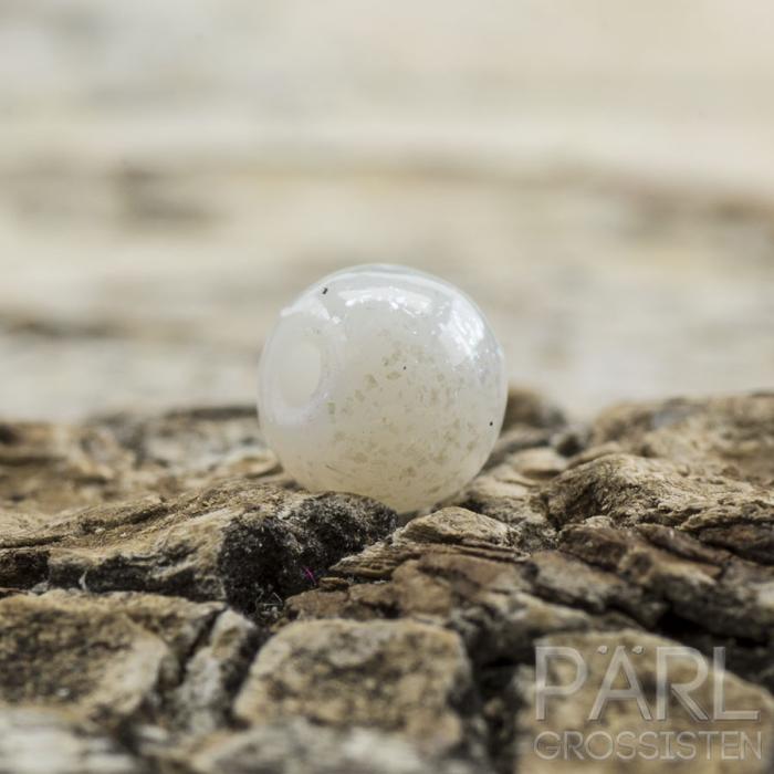 Glaspärla med glans 4 mm, Vit (60st)