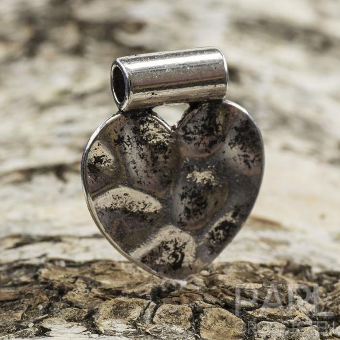 Hänge Hjärta 25x20 mm, Antiksilver (st)