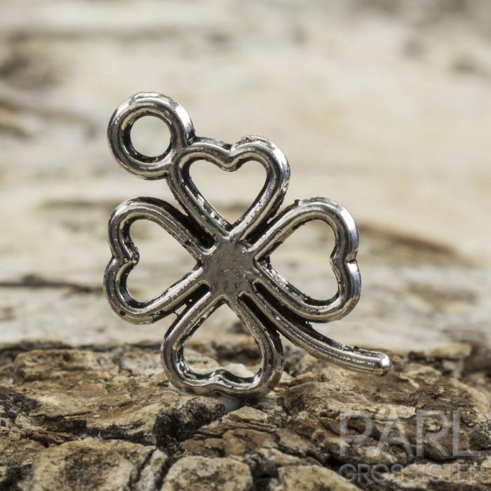 Berlock Klöver 17x11 mm, Antiksilver (10st)