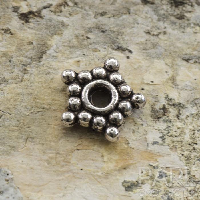 Mellandel Stjärna 8x2 mm. Antiksilver (5st)