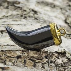 Berlock Klo hematit 26x17 mm, Hematit/Guld (st)