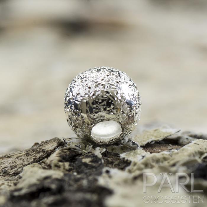 Stardustpärla metall 4 mm, Silverfärg (30st)