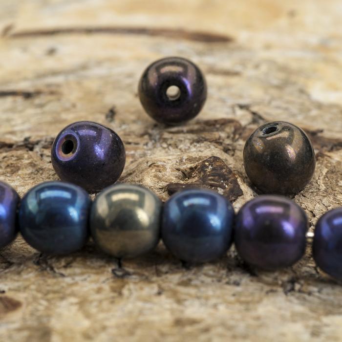 Metallpärla 6 mm, Blåmix (15g)