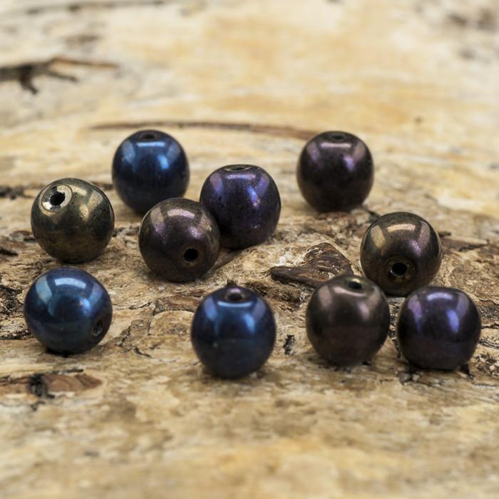 Metallpärla 6 mm, Blåmix (15g)