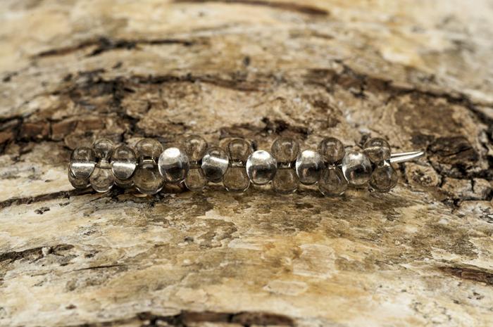 Farfalle crystal Silverlined 3x6 mm, Antikgrå (15g)