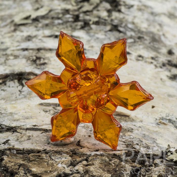 Stjärna i akryl 29x7 mm, Orange (5st)