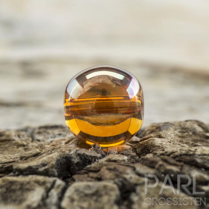 Transparent glaspärla 6 mm, Gyllenbrun (30st)